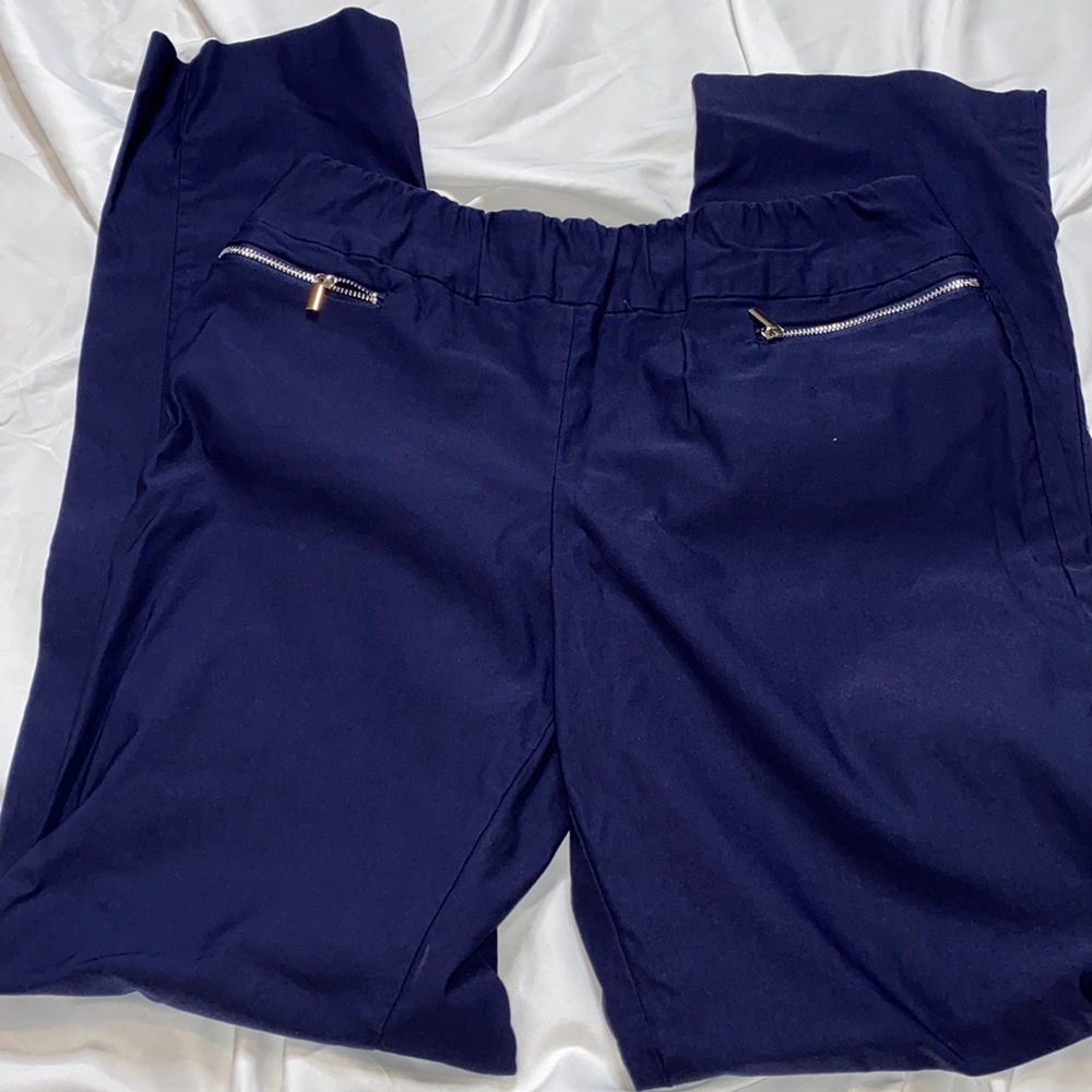 7th Avenue || Navy Blue Zip Pocket Dress Pants